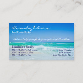 楽園のビーチの波の不動産の部分 名刺
