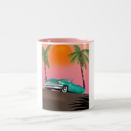 楽園のヴィンテージクラシックカー ツートーンマグカップ (中央)