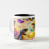 「楽園の亀」 ツートーンマグカップ (正面左)