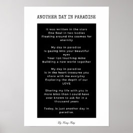 楽園の別の日の愛の詩の壁の芸術の装飾 ポスター