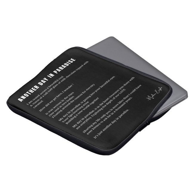 楽園の別の日の愛の詩の壁芸術 ラップトップスリーブ (正面上部)