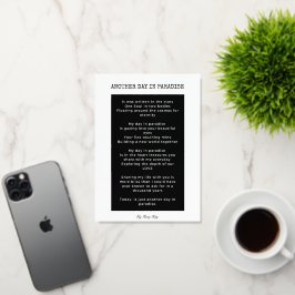 楽園の別の日の愛の詩 箔グリーティングカード