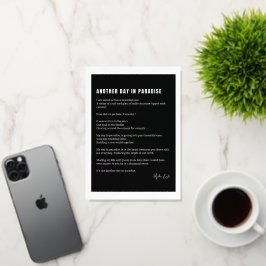 楽園の別の日の愛の詩 箔グリーティングカード
