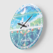楽園の夢の世界でユニコーンWall Clock ラージ壁時計 (傾斜)