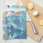 楽園の夢の世界のユニコーン キッチンタオル (四つ折り)