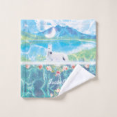 楽園の夢の世界のユニコーン バスタオルセット (ウォッシュタオル)