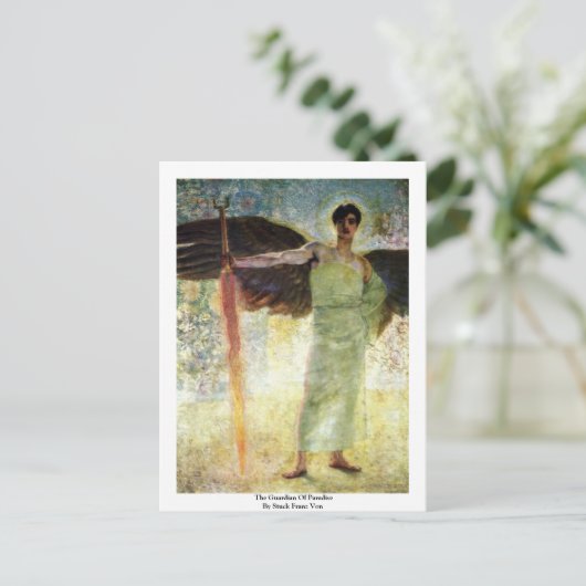 楽園の守護者 フランツ・フォン・シュトゥックによる ポストカード (スタンド正面)