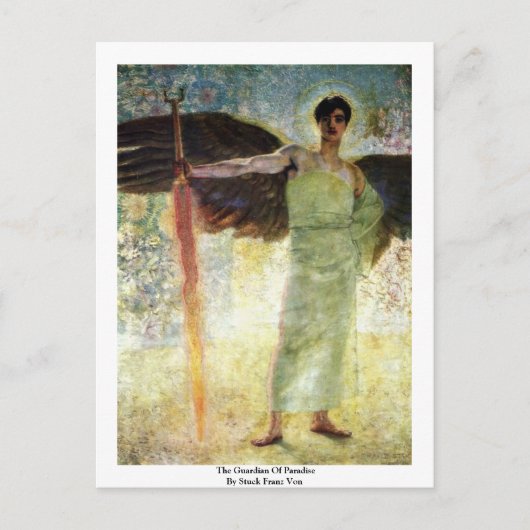 楽園の守護者 フランツ・フォン・シュトゥックによる ポストカード (正面)