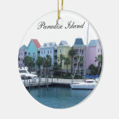 楽園の島のバハマのカラフルの建物 セラミックオーナメント (左)