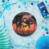 楽園の島のビーチの日没 ペーパープレート (パーティー)