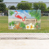 楽園の歓迎のデザインの熱帯フラミンゴの鳥 横断幕 (インサイチュ)