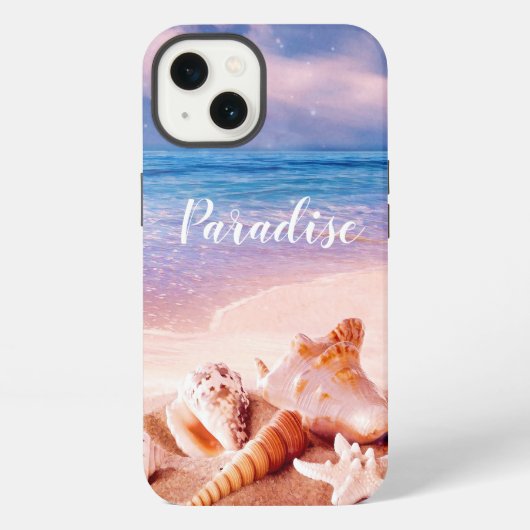 楽園の海岸の貝殻 iPhoneケース (裏面)