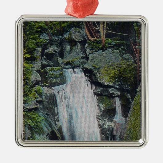 楽園の滝の眺め メタルオーナメント (正面)