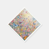 楽園の蝶々 – 色とりどりの野の花 スタンダードカクテルナプキン (角)