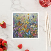 楽園の蝶々 – 色とりどりの野の花  スタンダードカクテルナプキン (インサイチュ)