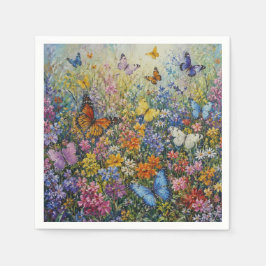 楽園の蝶々 – 色とりどりの野の花  スタンダードカクテルナプキン