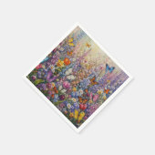 楽園の蝶たち - 色とりどりの野の花 スタンダードカクテルナプキン (角)