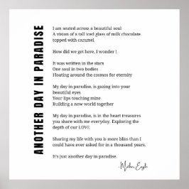 楽園の詩の別の日白黒ウォールアート ポスター