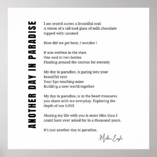 楽園の詩の別の日白黒ウォールアート ポスター