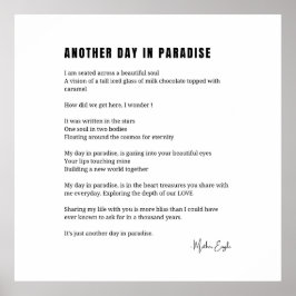 楽園の詩の別の日白黒ウォールアート ポスター