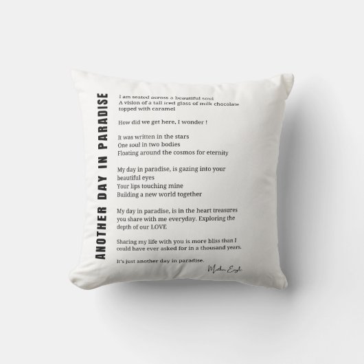 楽園の詩の別の日白黒芸術 クッション (正面)
