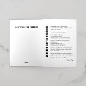 楽園の詩の別の日白黒 箔グリーティングカード (外側レイダウン)