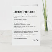 楽園の詩の別の日白黒 箔グリーティングカード (正面)