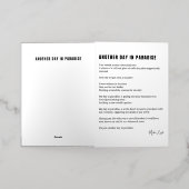 楽園の詩の別の日白黒 箔グリーティングカード (外側レイダウン)