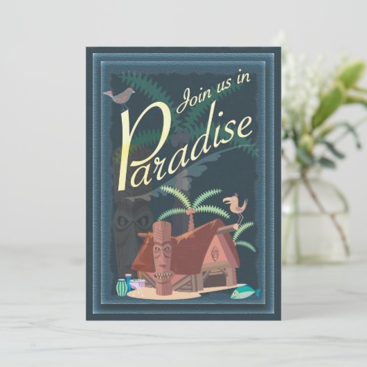 楽園の青いハワイマルガリータのパーティの招待状 招待状 (スタンド正面)