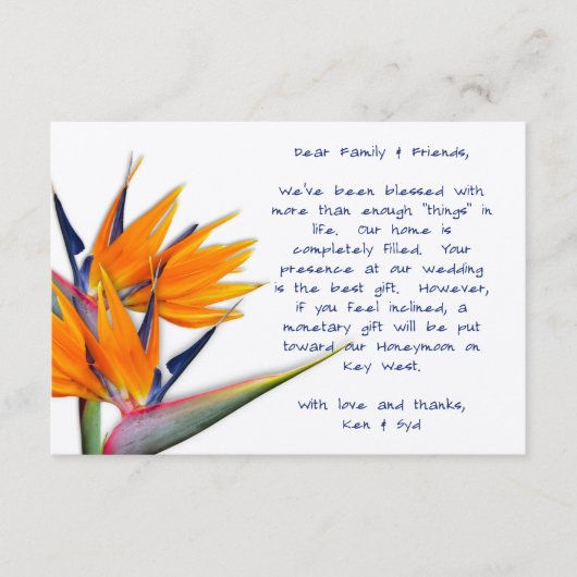 楽園の鳥を願う結婚こと エンクロージャーカード (正面)