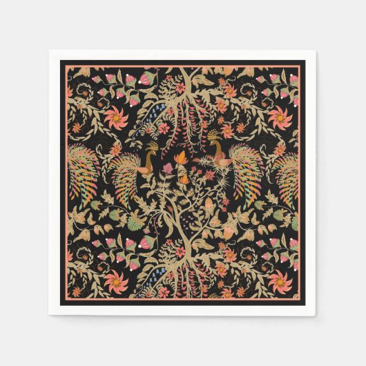 楽園の鳥 スタンダードカクテルナプキン (正面)