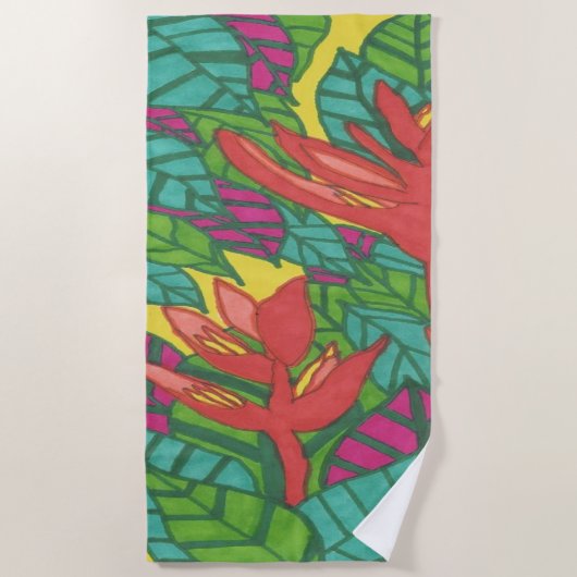 楽園の鳥 ビーチタオル (正面)