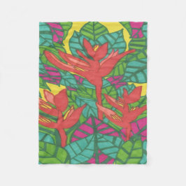 楽園の鳥 フリースブランケット