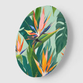 楽園の鳥 ラージ壁時計 (傾斜)