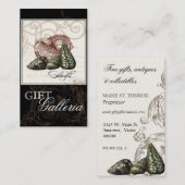 楽園は黒いクリーム-ギフト店ビジネス--を殻から取り出します 名刺 (正面/裏面)