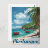 楽園へ脱出:マルティニークヴィンテージ休暇 ポストカード (正面/裏面)