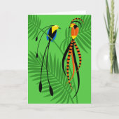 楽園カラフルの明るい鳥空白の カード (正面)