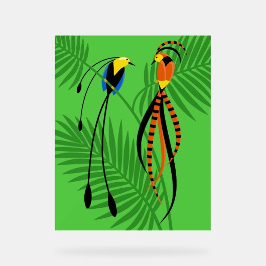 楽園カラフルの鳥 アクリルサイン (正面)