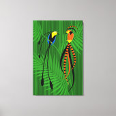 楽園カラフルの鳥 キャンバスプリント (正面)