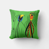 楽園カラフルの鳥 クッション (正面)