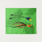 楽園カラフルの鳥 タペストリー (正面(横))