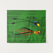 楽園カラフルの鳥 タペストリー (正面(横))