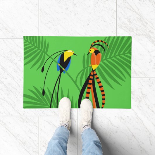 楽園カラフルの鳥 ドアマット (室内)