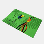 楽園カラフルの鳥 ドアマット (アングル)