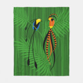 楽園カラフルの鳥 フリースブランケット (正面)