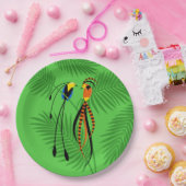 楽園カラフルの鳥 ペーパープレート (パーティー)