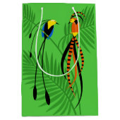 楽園カラフルの鳥 ミディアムペーパーバッグ (正面)