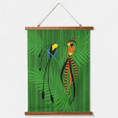 楽園カラフルの鳥 吊り下げ型タペストリー (正面)