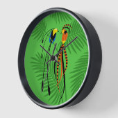 楽園カラフルの鳥 壁時計 (傾斜)