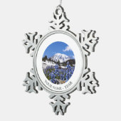 楽園ポイントのレーニア山 スノーフレークピューターオーナメント (右)